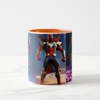 Anime with black and Gary tattoos Two-Tone Coffee Mug