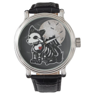 Anime Wolf Emo Goth Edgy Skeleton Halloween Dog Watch