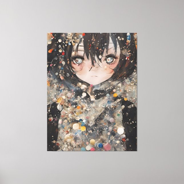 Anime Woman Collage Canvas Print (Front)