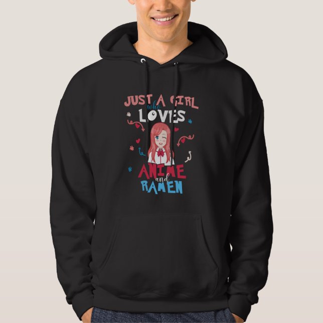 Anime Women Teen Girl Who Loves Ramen Hoodie (Front)