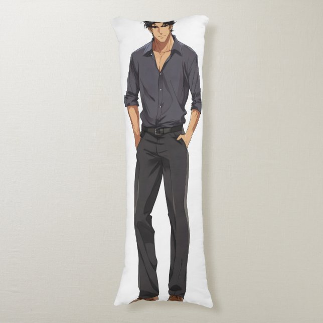 Anime Zaddy Handsome Man Body Cushion (Front Vertical)