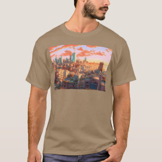 Animeel Aviv A Dynamic Anime Inspired Cityscape bo T-Shirt
