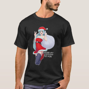 Animerry Christmas To You Cute Anime Santa Girl Lo T-Shirt