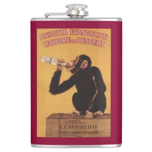 Anisetta Evangelisti Liquore da Dessert Hip Flask (Front)