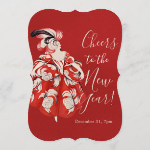 Anisette Red New Year's Eve Invitation