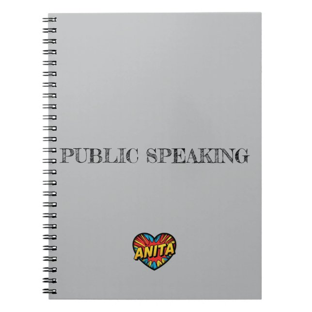 Anita Heart Grey Notebook (Front)