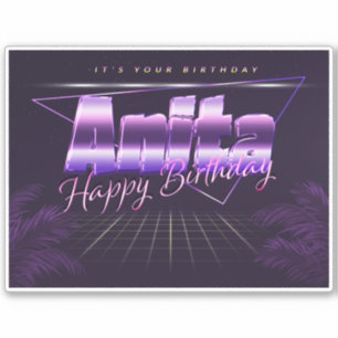 Anita Name First name lila retro Sticker Birthday