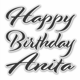Anita Name Vorname black Sticker Geburtstag