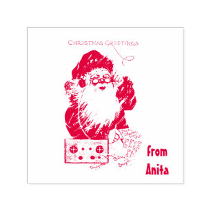 ANITA ~ SANTA ~ Merry Christmas Greetings ~ Self-inking Stamp