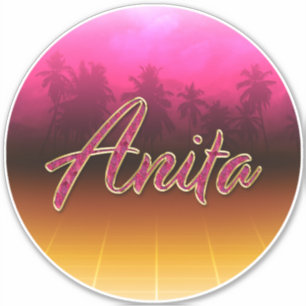 Anita Vorname Name golden pink Aufkleber Sticker