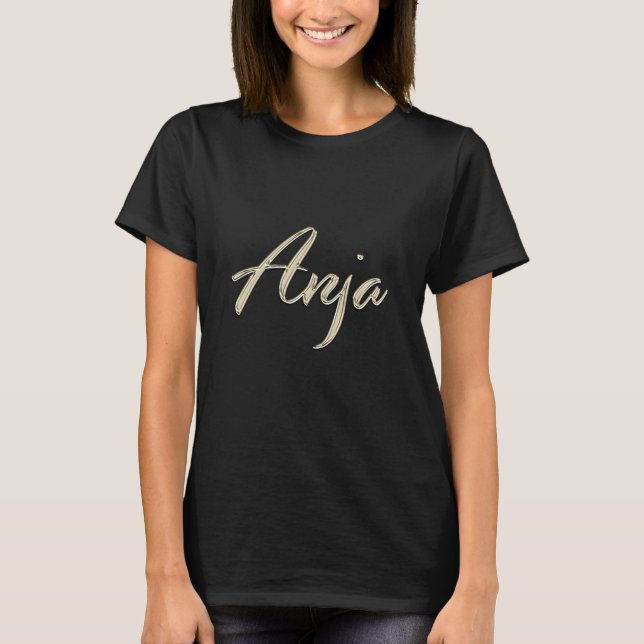Anja white gold Handwriting Shirt T-Shirt (Front)