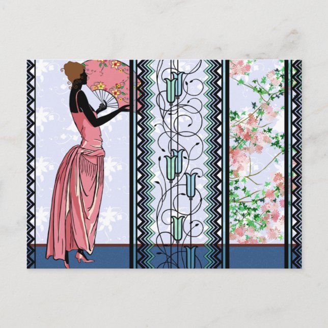 Anjanette in Peach & Blue - Postcards (Front)