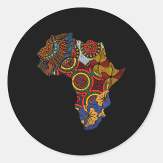 Ankara African Map By Berts Classic Round Sticker