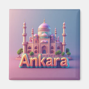 Ankara Fantasy Monument With Pastel Domes Magnet