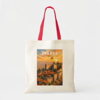 Ankara Turkey Illustration Travel Art Vintage