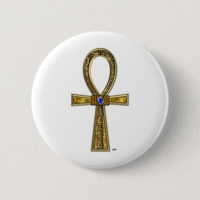 Ankh 6 Cm Round Badge (Front)