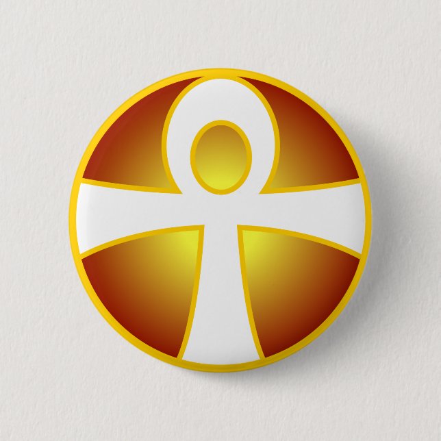 Ankh 6 Cm Round Badge (Front)