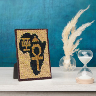 Ankh Africa Adinkra Symbol Artisan Crochet Print Plaque