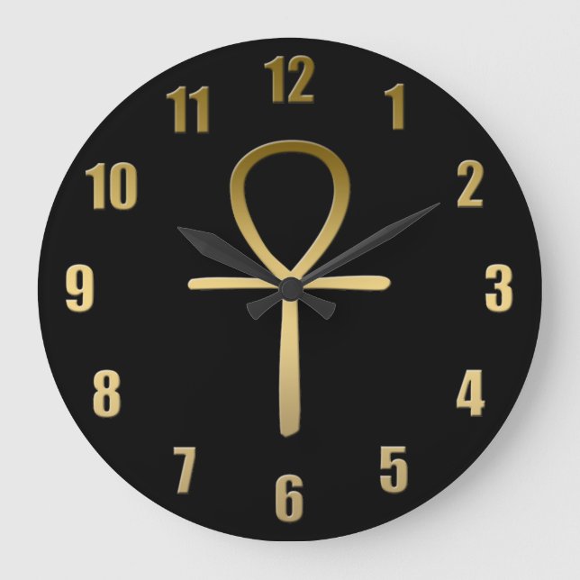 Ankh cross Egyptian symbol Large Clock (Front)