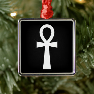 Ankh Egyptian Hieroglyph Metal Tree Decoration