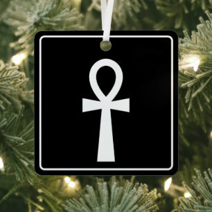 Ankh Egyptian Hieroglyph  Metal Tree Decoration