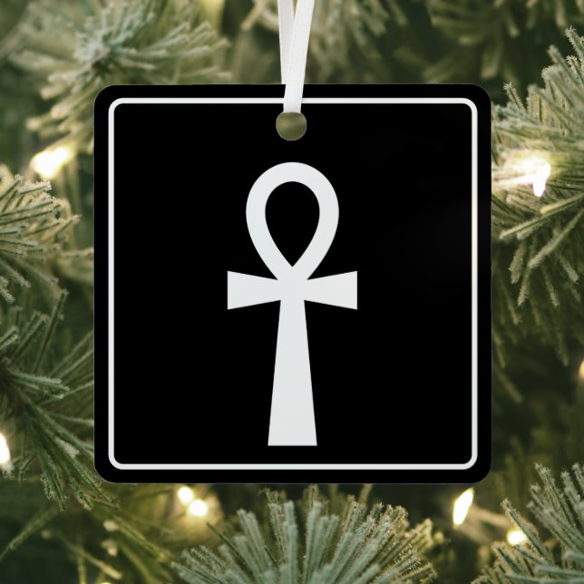 Ankh Egyptian Hieroglyph  Metal Tree Decoration (Insitu)
