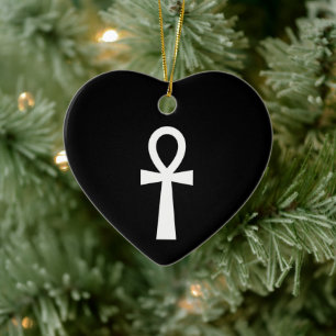 Ankh Egyptian Symbol Ceramic Tree Decoration
