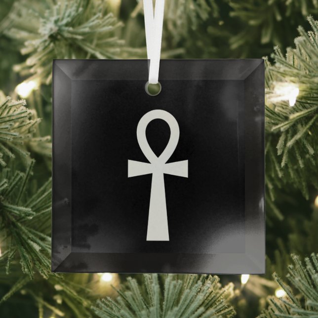 Ankh Egyptian Symbol Glass Tree Decoration (Insitu)