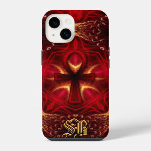 Ankh Energy Red+Gold Custom Monogram iPhone 14 Case