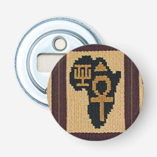 Ankh & Excellence Symbol Africa Map Crochet Print Bottle Opener