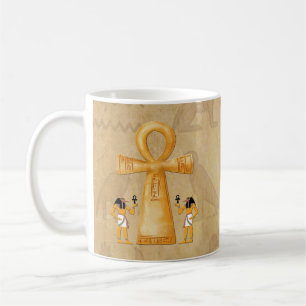 Ankh Key Of Life On Hieroglyph Coffee Mug