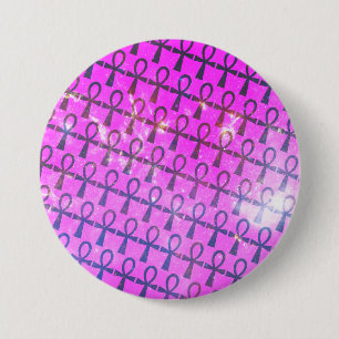 Ankh Pattern 7.5 Cm Round Badge