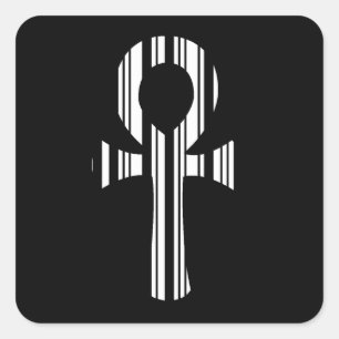ANKH SYMBOL BAR CODE Ankhs Barcode Design Pattern Square Sticker