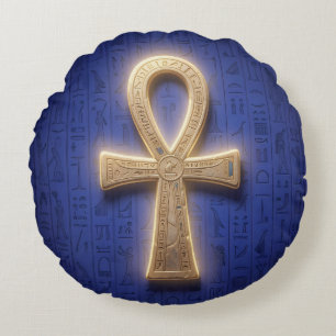 Ankh Symbol Bedeutung – Schlüssel des Lebens Round Cushion