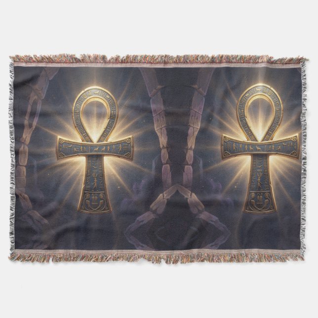 Ankh Symbol Meaning – Key of Life´12 Throw Blanket (Front)