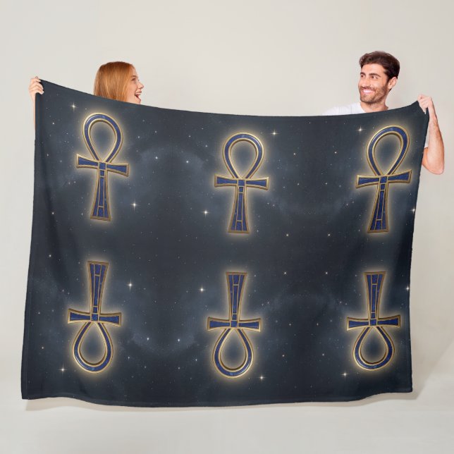 Ankh Symbol Meaning – Key of Life Fleece Blanket (In Situ)