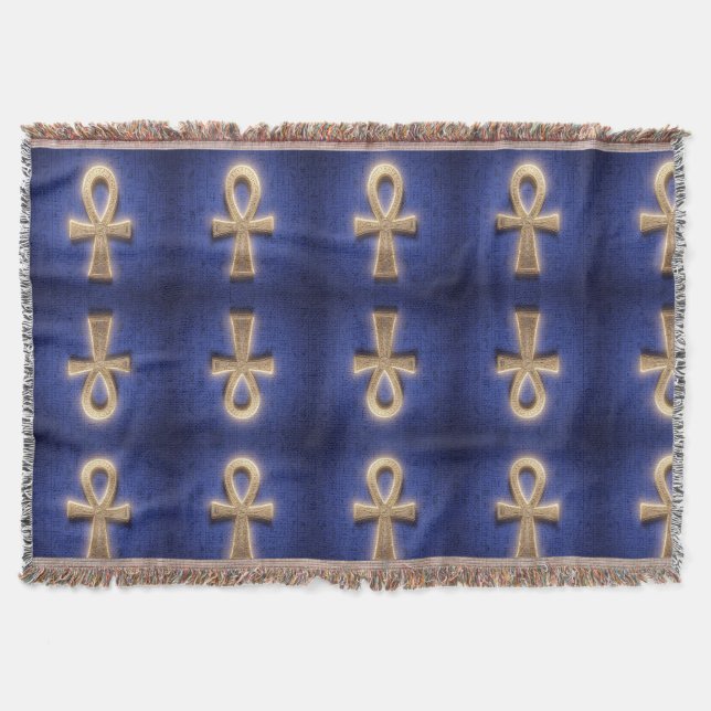 Ankh Symbol Meaning - Key of Life Throw Blanket (Front)