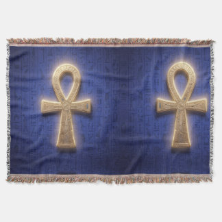 Ankh Symbol Meaning – Key of Life Throw Blanket