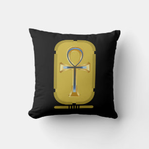 Ankh Symbol Throw Pillow