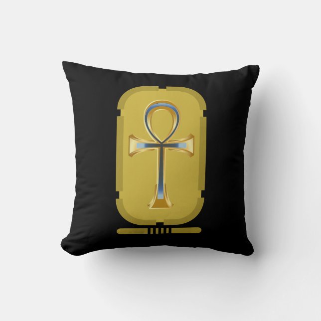 Ankh Symbol Throw Pillow (Front)