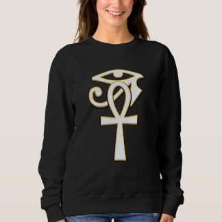 Ankh With Eye Of Ra Horus Hieroglyphs Egyptian Sym Sweatshirt