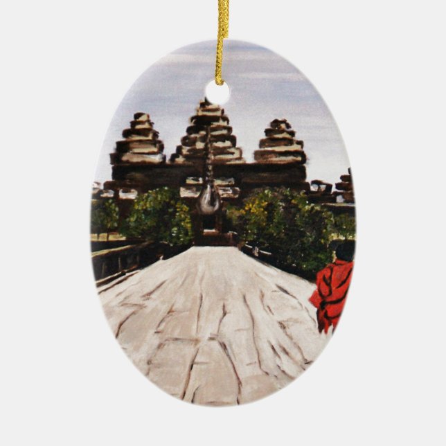 Ankor Wat Ceramic Tree Decoration (Front)