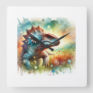 Ankylosaurus 170624AREF117 - Watercolor Square Wall Clock
