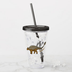 Ankylosaurus armoured dinosaur illustration acrylic tumbler