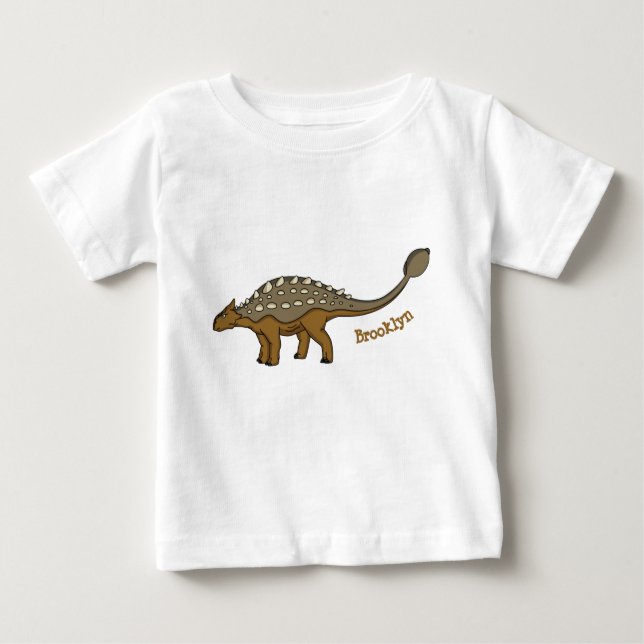 Ankylosaurus armoured dinosaur illustration baby T-Shirt (Front)