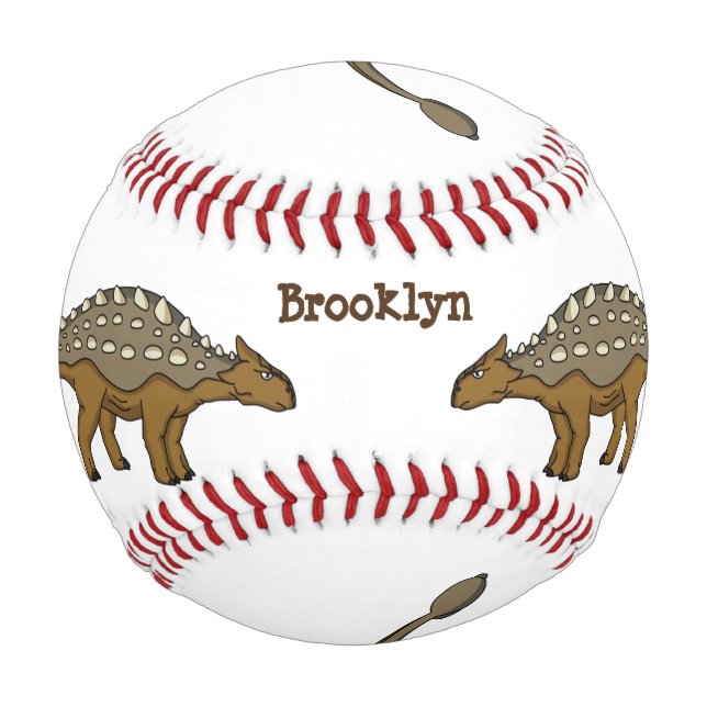 Ankylosaurus armoured dinosaur illustration baseball (Front)