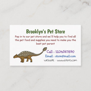 Ankylosaurus armoured dinosaur illustration  business card