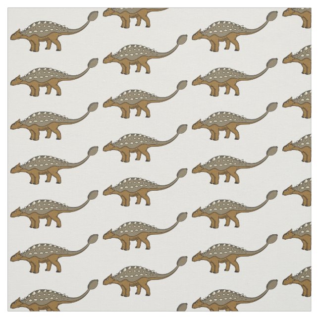 Ankylosaurus armoured dinosaur illustration fabric (Swatch)