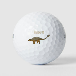 Ankylosaurus armoured dinosaur illustration golf balls