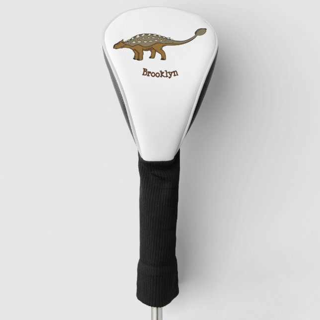 Ankylosaurus armoured dinosaur illustration golf head cover (Front)